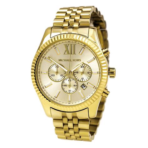 michael kors watch mk8281 gold|Michael Kors men's gold watch.